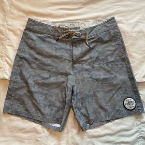 RVCA Men's Camouflage Fish Gray Board Shorts